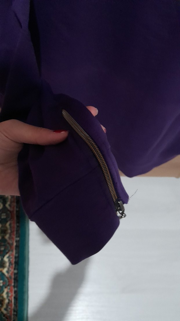 Mor Uzun Kollu Basic Sweatshirt - Görsel 3