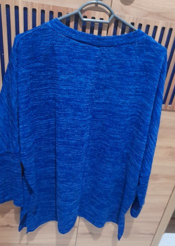 Kadın Mavi Uzun Kollu Örme Triko - Görsel 2