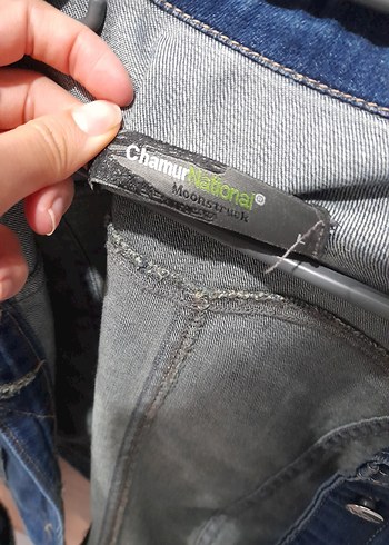 Düğmeli Mavi Denim Kadın Ceket - Görsel 4