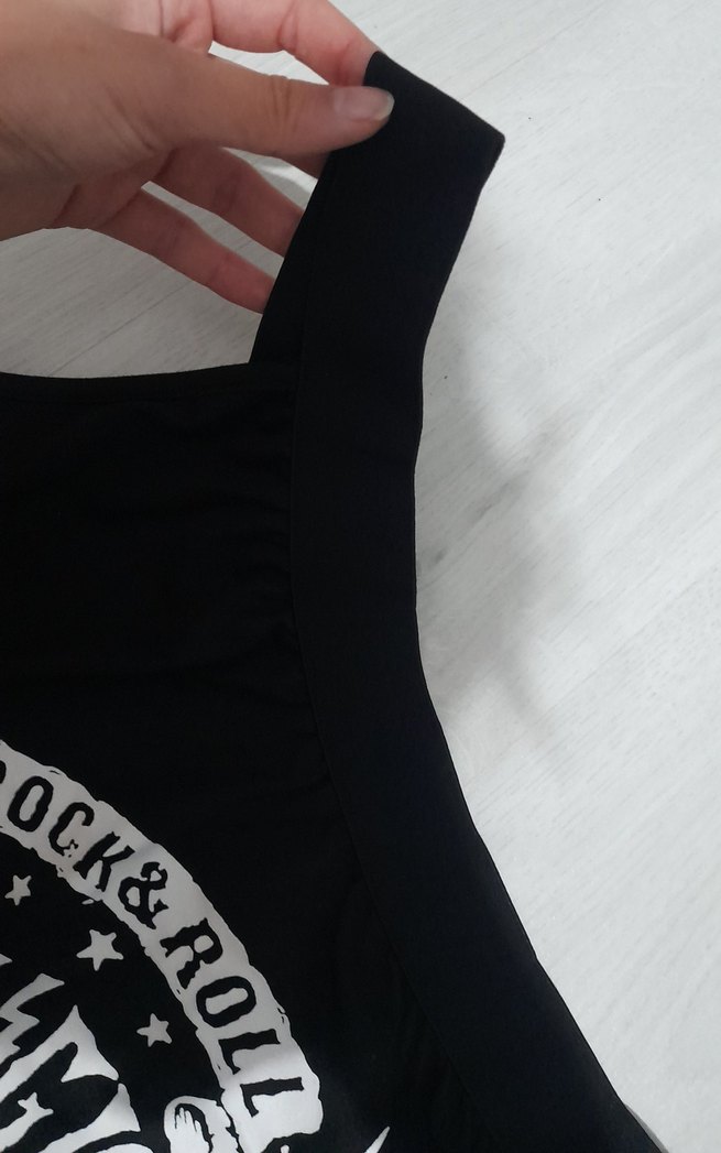 Kayışlı Siyah Rock Punk Straplez Üst - Görsel 3