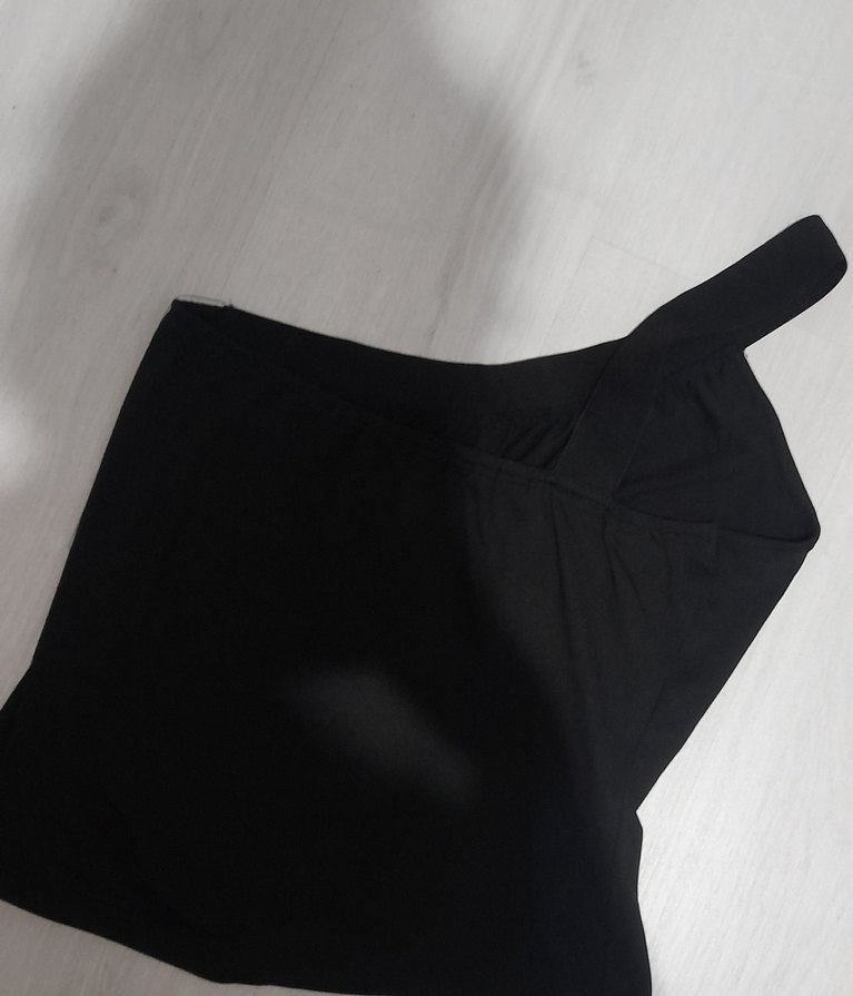 Kayışlı Siyah Rock Punk Straplez Üst - Görsel 2