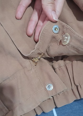 Kahverengi Kemerli Bol Kesim Kadın Keten Pantolon - Görsel 4