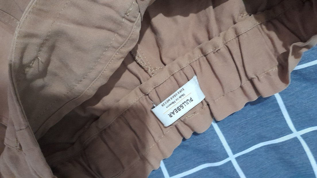 Kahverengi Kemerli Bol Kesim Kadın Keten Pantolon - Görsel 5