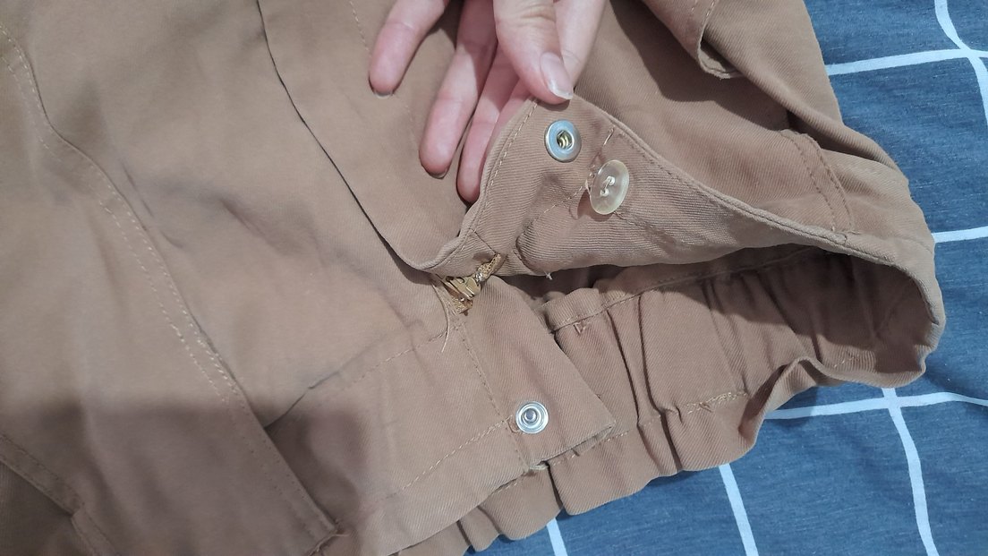 Kahverengi Kemerli Bol Kesim Kadın Keten Pantolon - Görsel 4