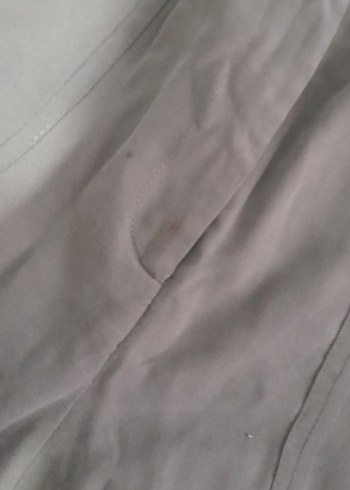 Yeşil Keten Rahat Kesim Midi Pantolon - Görsel 6