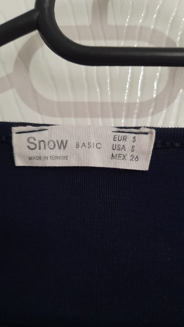 Uzun Kollu Lacivert Kadın Bluz - Görsel 4