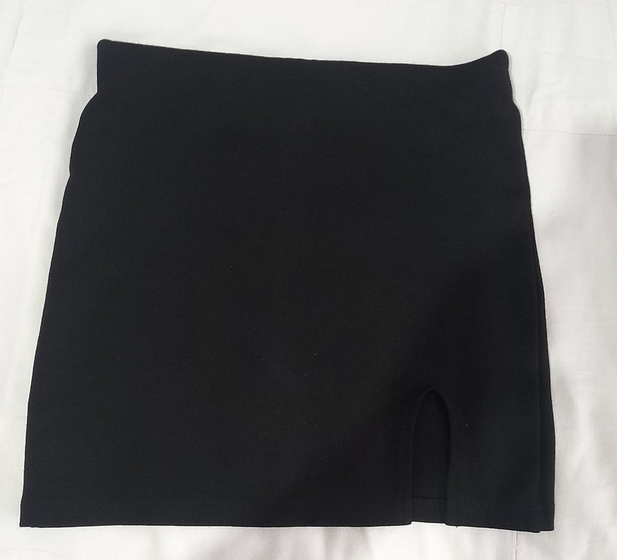 Drapeli Siyah Mini Etek - Görsel 2