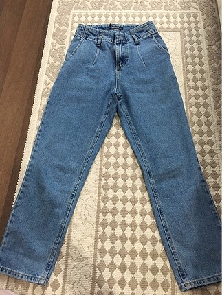 Kot rengi mom jeans