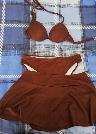 Kahverengi bikini takim 