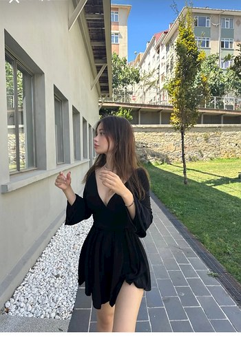 s Beden siyah Renk İspanyol Kol V yaka Şortlu Mini Elbise