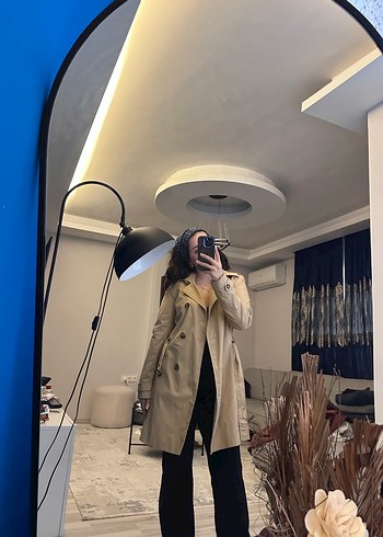 Bej Midi Kadın Trençkot - Görsel 2