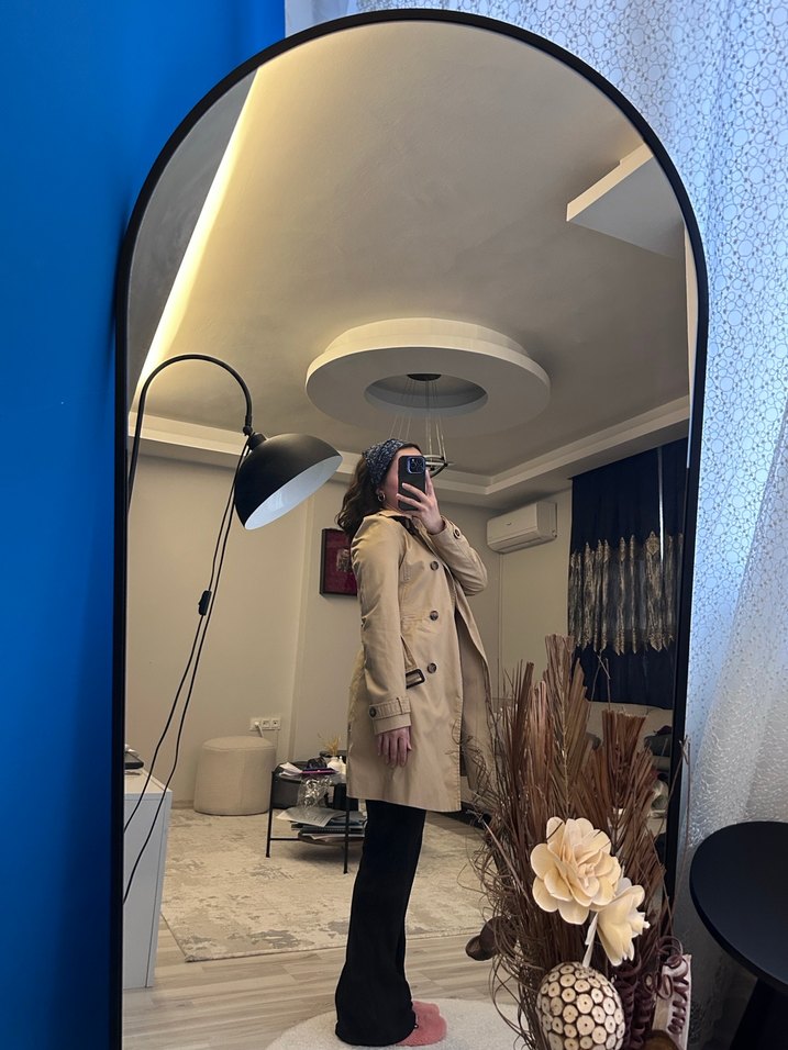 Bej Midi Kadın Trençkot - Görsel 3