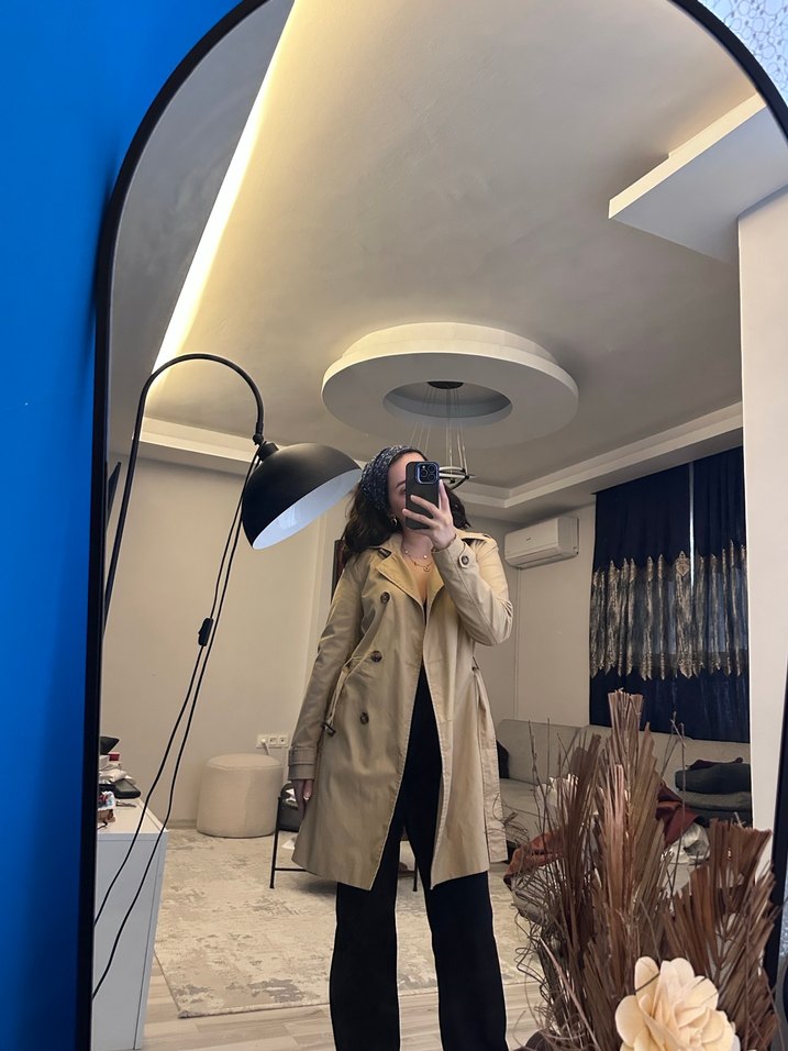 Bej Midi Kadın Trençkot - Görsel 2