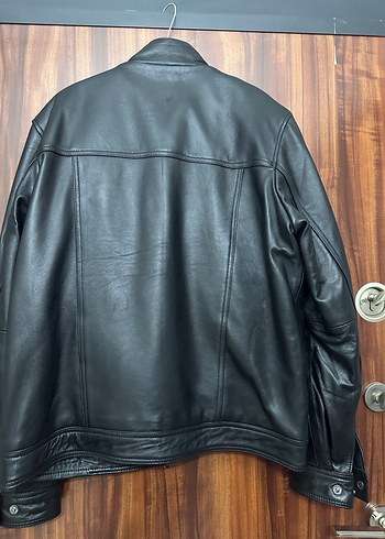 Erkek Siyah Deri Biker Ceket - Görsel 7