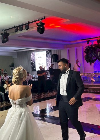 Straplez Helen Kesim Beyaz Gelinlik - Görsel 6