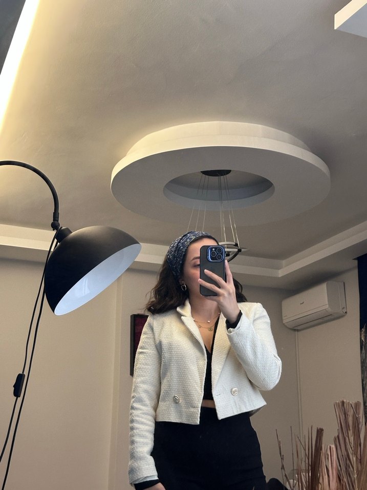 Beyaz Kadın Blazer Ceket - Görsel 2