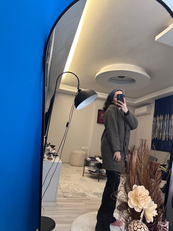 Kadın Kahverengi Kaban - Görsel 3