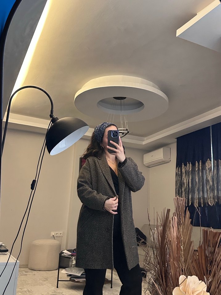 Kadın Kahverengi Kaban - Görsel 2