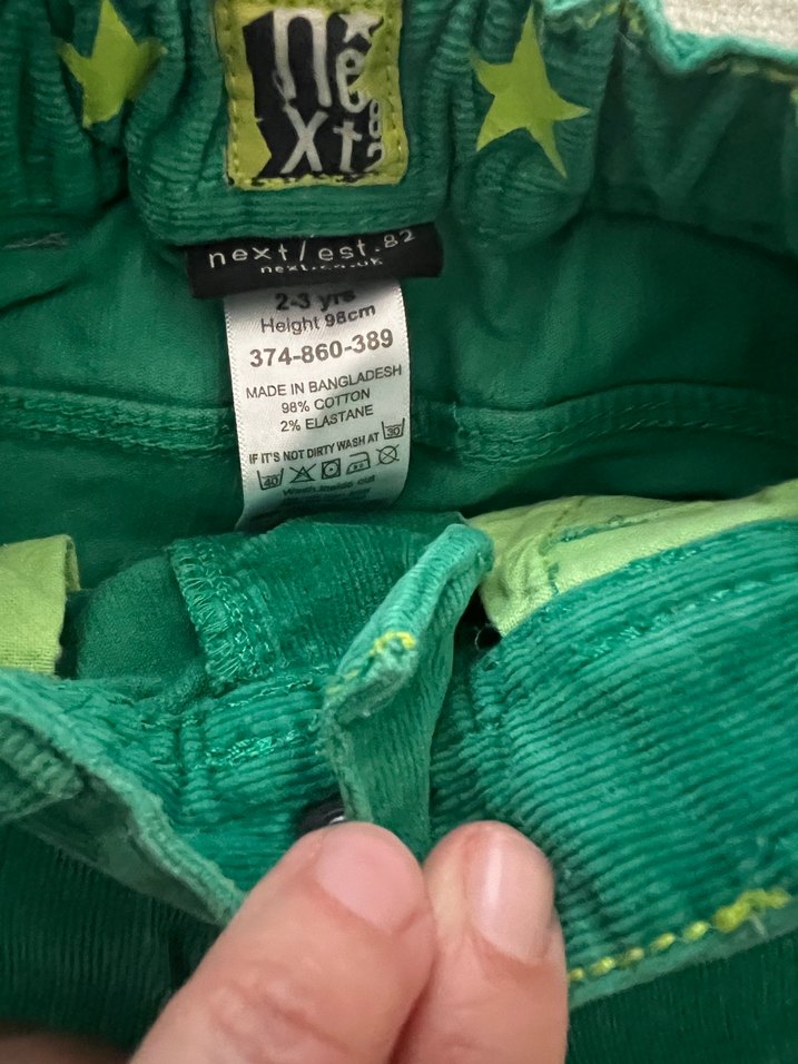 Erkek Çocuk Düğmeli Yeşil Denim Pantolon - Görsel 2