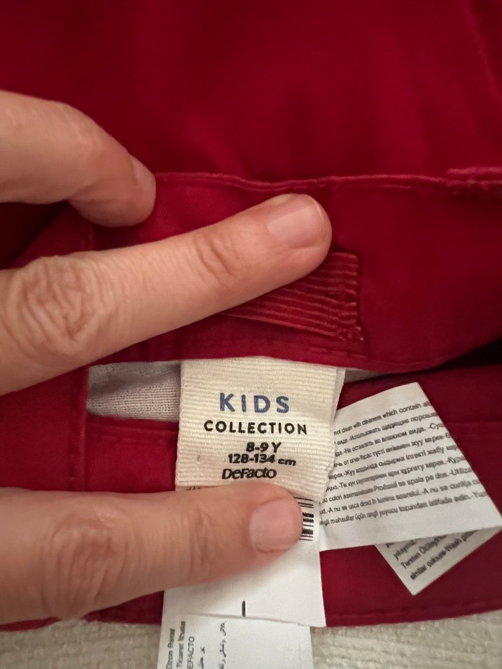 Bordo Erkek Çocuk Düz Kesim Pantolon - Görsel 2