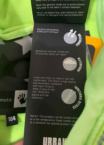 Neon Renkli Yeşil çocuk Tulumu (normal hayat/kayak), 101-107 cm - Görsel 3