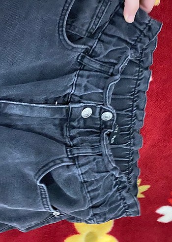 LC Waikiki Kadın Gri Bağlamalı Düğmeli Bol Kesim Denim Pantolon