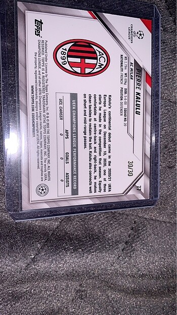 Topps Ucl Kalulu 30/30 RC Card