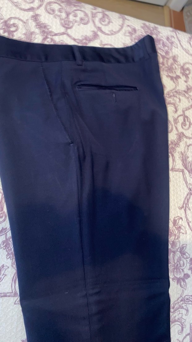 Lacivert erkek Saten Kumaş Pantolon - Görsel 3