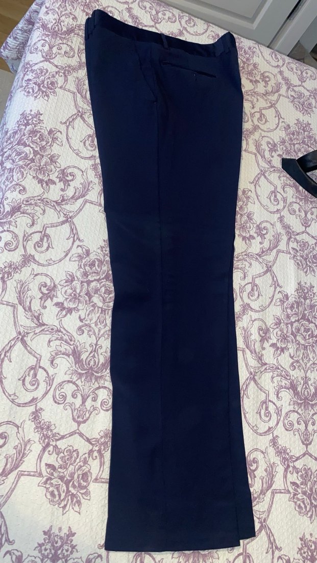 Lacivert erkek Saten Kumaş Pantolon - Görsel 4