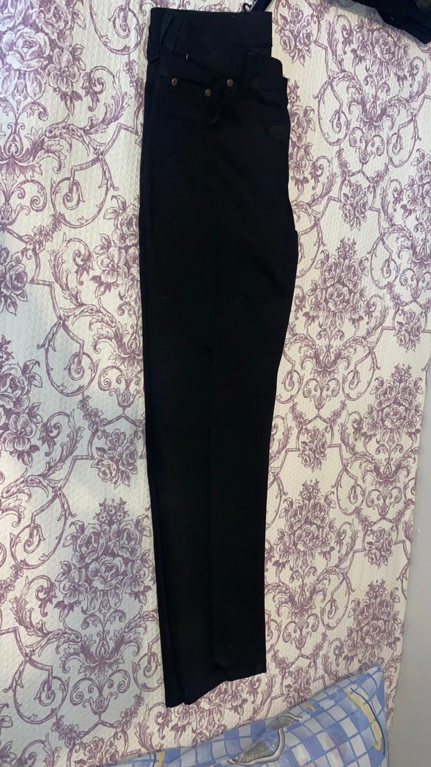 Erkek ve kadın Siyah Drapeli Kumaş Pantolon - Görsel 2