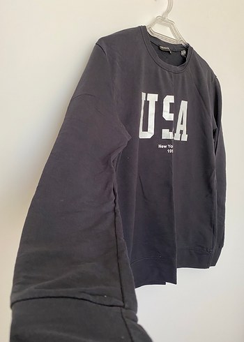 Gri Baskılı Kadın Sweatshirt - Görsel 3