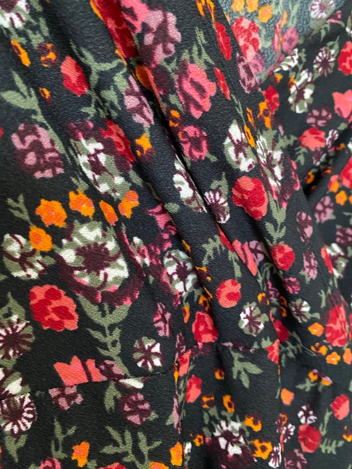 Çiçek Desenli V Yaka Bohem Midi Elbise - Görsel 4