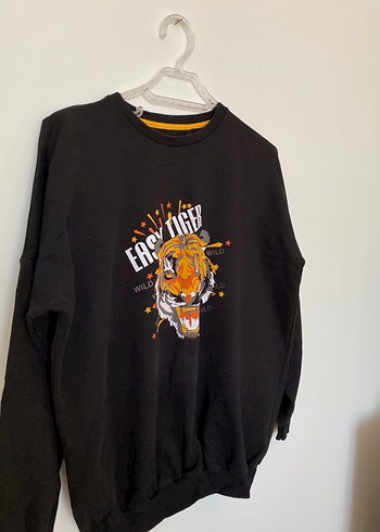 Siyah Baskılı Kadın Sweatshirt - Görsel 4