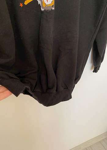 Siyah Baskılı Kadın Sweatshirt - Görsel 6