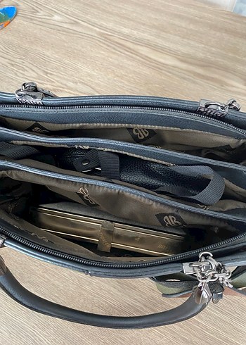 Tokalı Kadın Deri Çanta - Haki Renk - Görsel 6