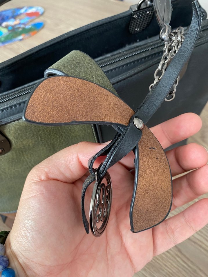 Tokalı Kadın Deri Çanta - Haki Renk - Görsel 2