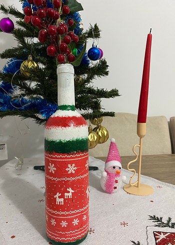 Renkli Desenli Şişe Vazo Seti - Görsel 2