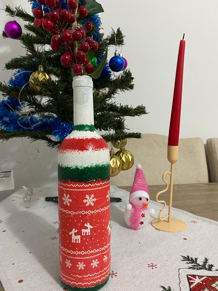 Renkli Desenli Şişe Vazo Seti - Görsel 2