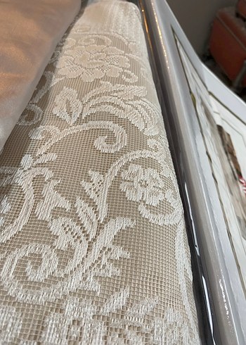 Nakışlı Bej yatak örtüsü takımı - Görsel 2