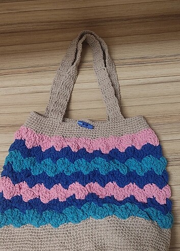El örgüsü plaj çantası  - Görsel 3
