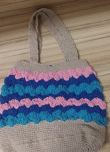 El örgüsü plaj çantası  - Görsel 4
