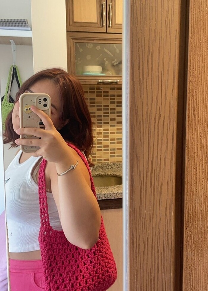 Yazlık örgü file çanta  - Görsel 2