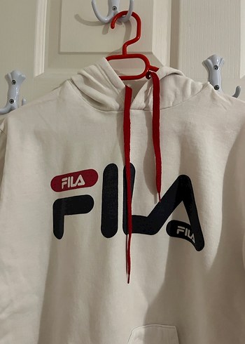 m Beden Beyaz Kapüşonlu FILA Sweatshirt