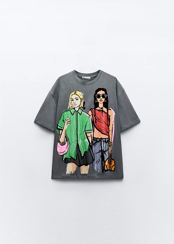 Zara baskılı t-shirt