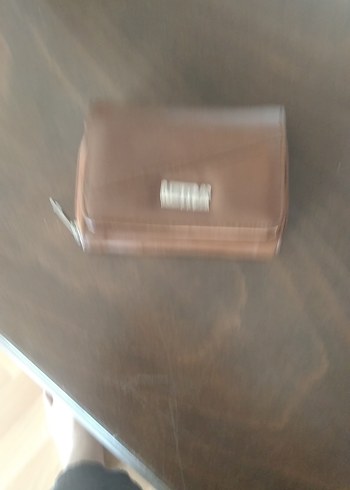 Bej Deri Kadın Portföy cüzdan - Görsel 2