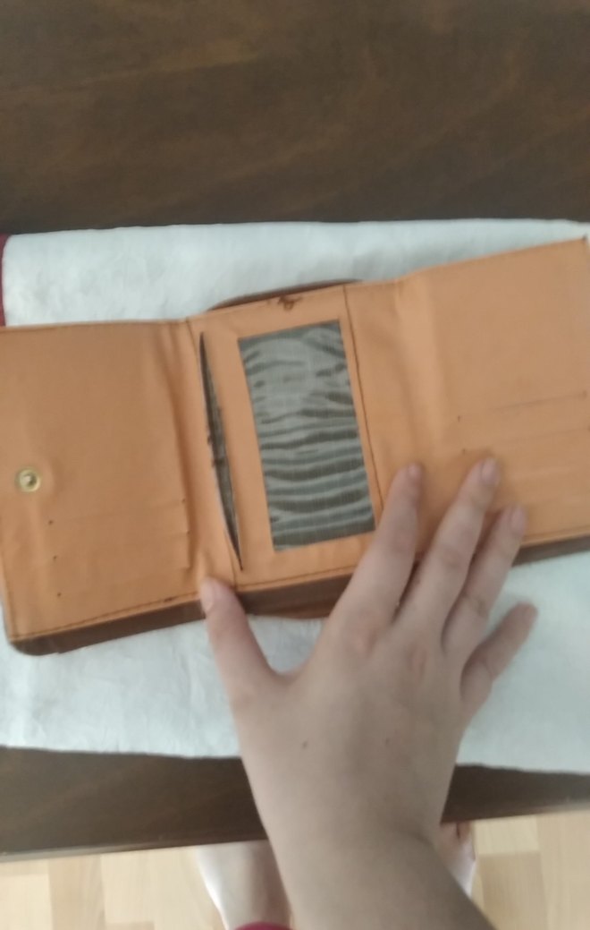 Bej Deri Kadın Portföy cüzdan - Görsel 3