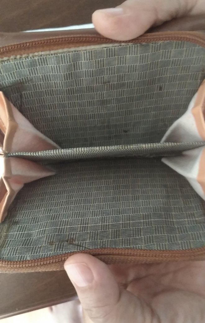 Bej Deri Kadın Portföy cüzdan - Görsel 5