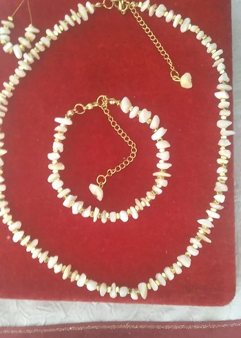 Beyaz Boncuklu Bohem Gelin Kolye Seti - Görsel 2