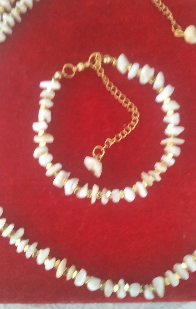 Beyaz Boncuklu Bohem Gelin Kolye Seti - Görsel 4