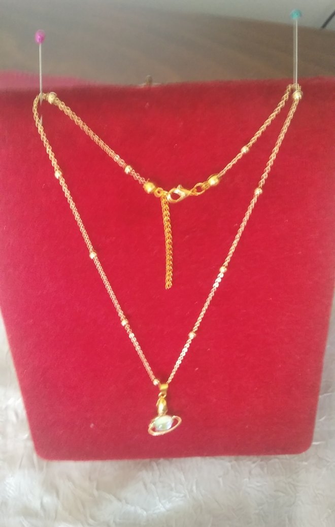 Mini Altın Zincir Detaylı Kadın Kolye - Görsel 3